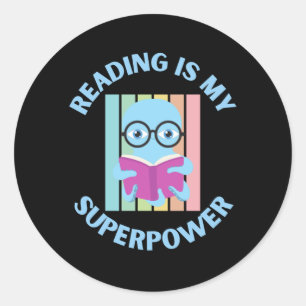 Lesen ist meine Supermacht Runder Aufkleber