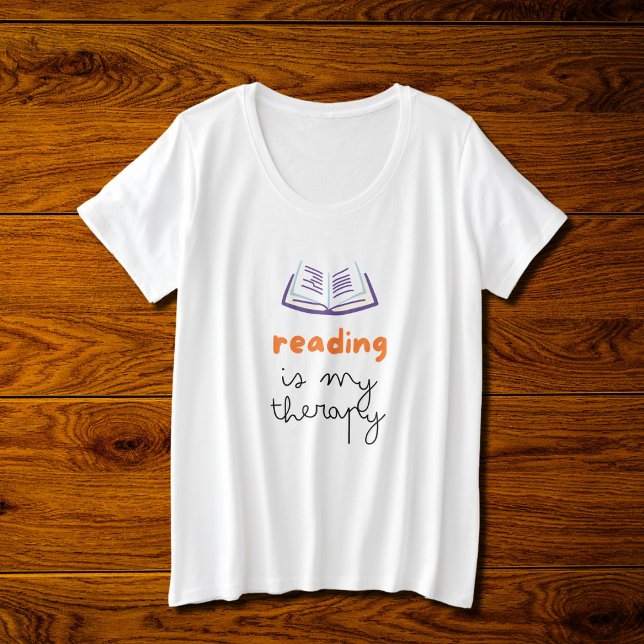 Lesen ist meine Therapie Große Größe T-Shirt (Von Creator hochgeladen)