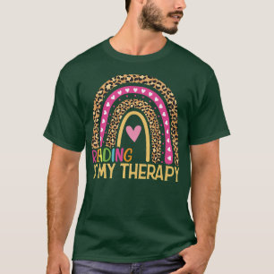 Lesen ist meine Therapie Leopard Regenbogen, buche T-Shirt