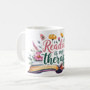Lesen ist Meine Therapy Wildblume Kaffeetasse