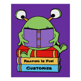 Lesen ist Spaß an Niedlicher Alien Poster