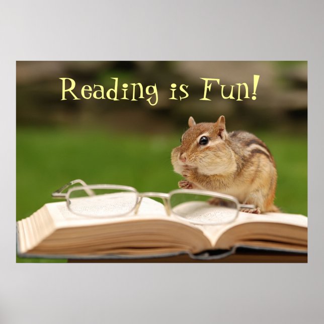 Lesen ist Spaß! Chipmunk Poster (Vorne)