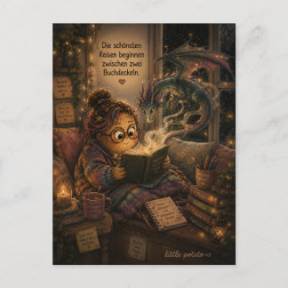 Lesen ist wie eine Reise in eine andere Welt Postkarte