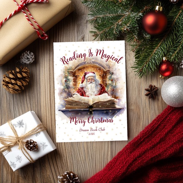 Lesen ist zauberhaftes Schneeflockendesign Feiertagskarte (Von Creator hochgeladen)
