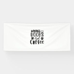 Lesen Kunst Hunde Bücher Und Kaffee Banner