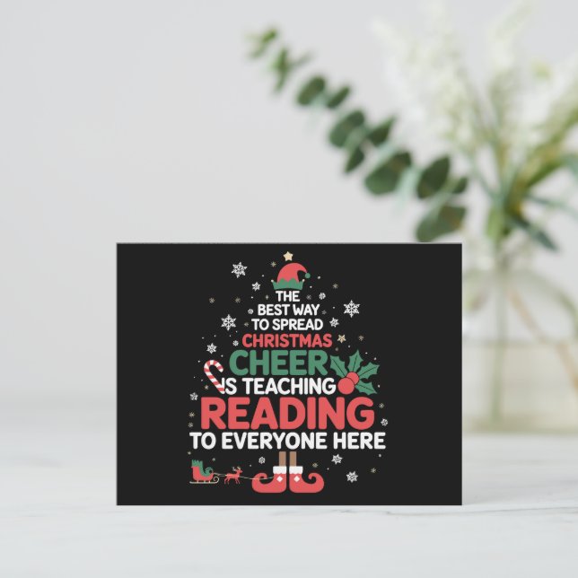 Lesen Lehrer Weihnachten Elf Xmas Cheer (Stehend Vorderseite)