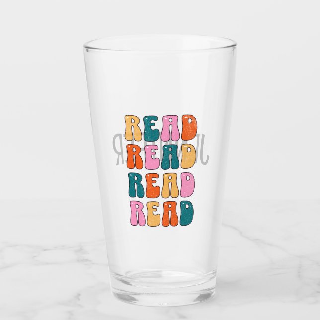 Lesen lesen Lesen Glas (Vorderseite)