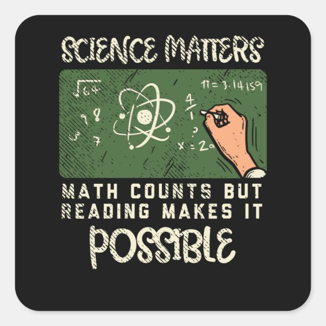 Lesen - Lesen macht es möglich Quadratischer Aufkleber (Vorderseite)