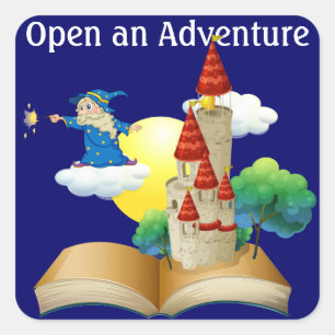 Lesen - Literaturaufkleber - SRF Quadratischer Aufkleber