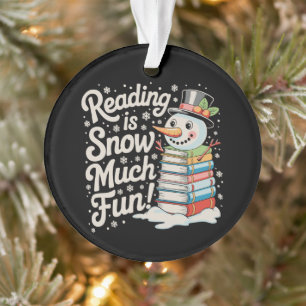 Lesen macht so viel Spaß Schneemann Bücher Weihnac Ornament