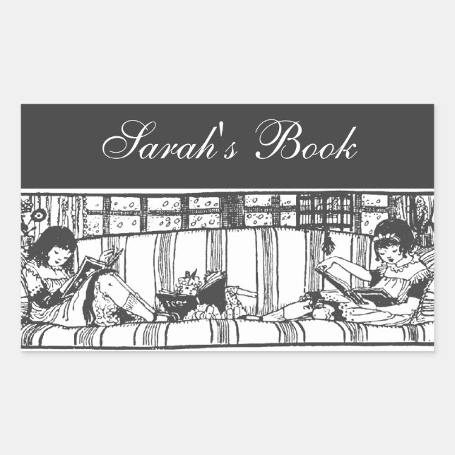 Lesen mit Dolly-Buchungsplatte Rechteckiger Aufkleber (Vorderseite)