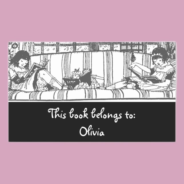 Lesen mit Dolly Buchzeichen Rechteckig Rechteckiger Aufkleber (Von Creator hochgeladen)