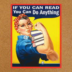 Lesen mit lustiger Rosie the Riveter Classic Poster