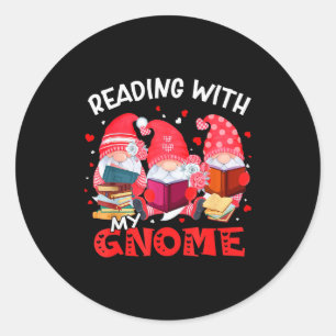 Lesen mit meinen Gnomies-Büchern Bibliothekarin Va Runder Aufkleber