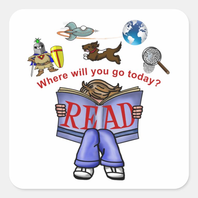 Lesen Quadratischer Aufkleber (Vorderseite)