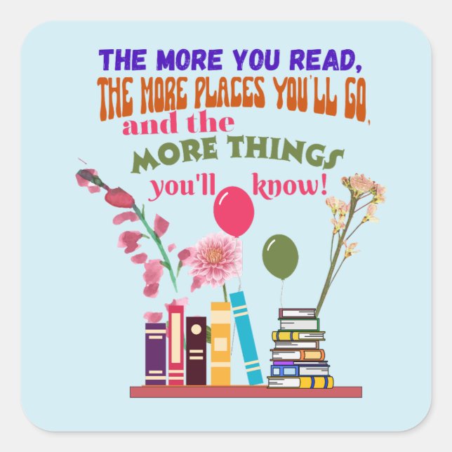 Lesen Quadratischer Aufkleber (Vorderseite)