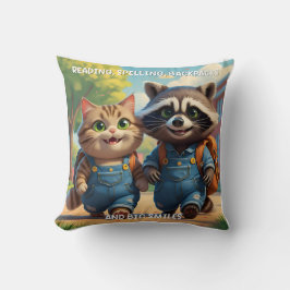 Lesen, Rechtschreibung, Rucksäcke und Lächeln Kissen