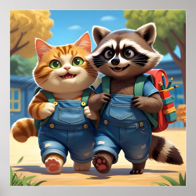 Lesen, Rechtschreibung, Rucksäcke und Lächeln V2 Poster (Vorne)