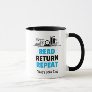 Lesen Rückgabe Wiederholen Bibliothek Buchliebhabe Tasse