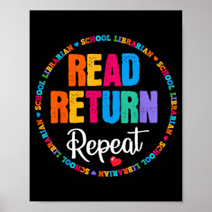 Lesen Rückgabe Wiederholen Schulbibliothekar Bibli Poster