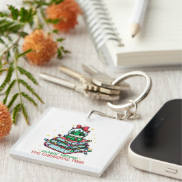Lesen rund um den Weihnachtsbaum Buchliebhaber Schlüsselanhänger