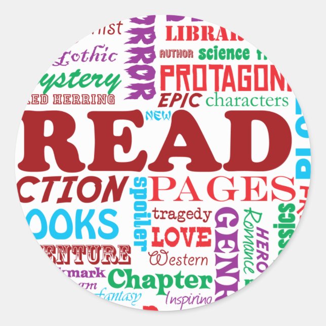 Lesen Sie alle über es! Runder Aufkleber (Vorderseite)