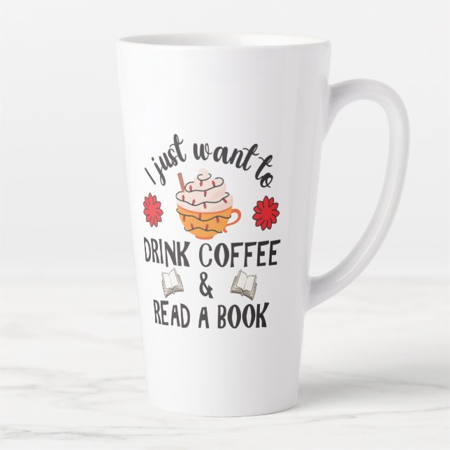 Lesen Sie Buch und trinken Kaffee Milchtasse (Rechts)