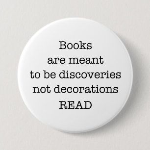 Lesen Sie Bücher großes 3" weißer und schwarzer Button