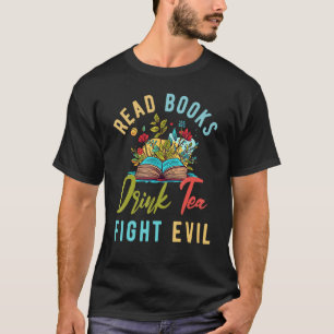 Lesen Sie Bücher trinken Tee Kampf Böse Buch Lover