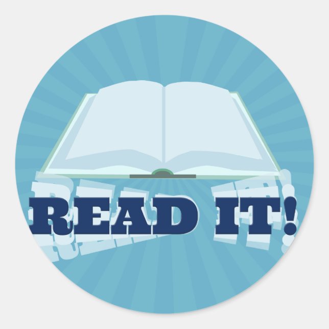 Lesen Sie das Buch hier Runder Aufkleber (Vorderseite)