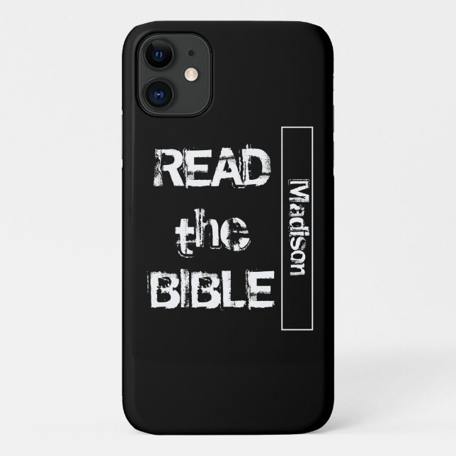 Lesen Sie die Bibel Schwarz und Weiß Case-Mate iPhone Hülle (Rückseite)