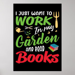 Lesen Sie die Bücher in meinem Garten Poster