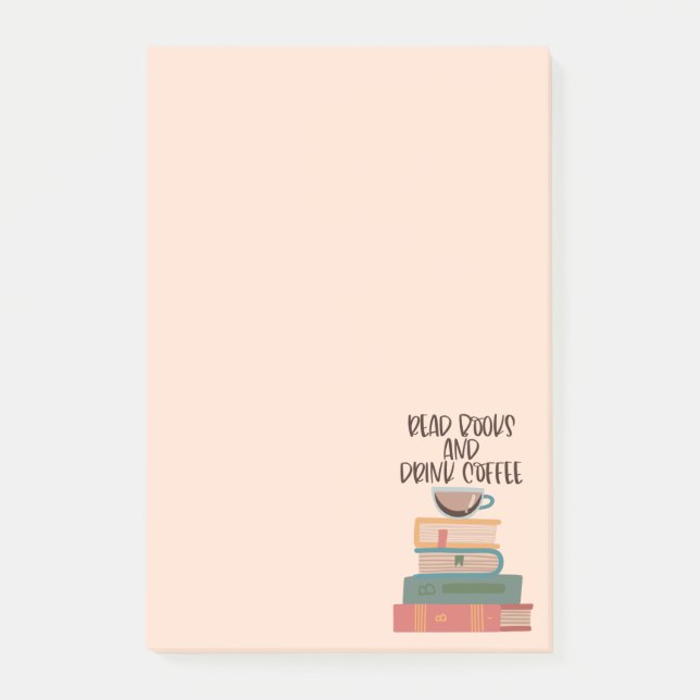 Lesen Sie die Bücher und trinken Sie Kaffee nach d Post-it Klebezettel (Vorderseite)