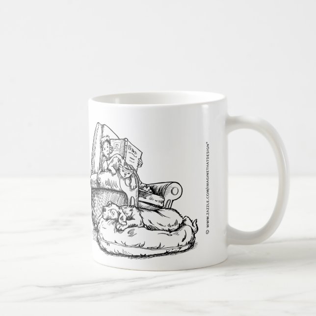 Lesen Sie die Tasse Katze und Hund (Rechts)