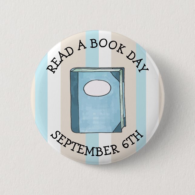 Lesen Sie einen Buchtag, 6. September Button (Vorderseite)