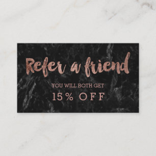 Lesen Sie einen Freund Rose Gold Typografie schwar Empfehlungskarte