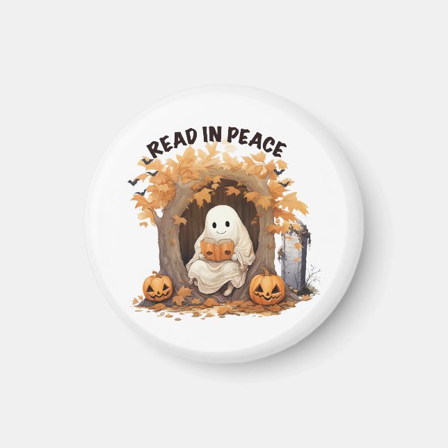 Lesen Sie in Peace Boo Ghost Magnet (Vorne)