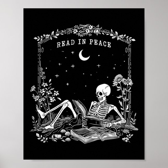 Lesen Sie in Peace Spooky Lehrer Skeleton Trick le Poster (Vorne)