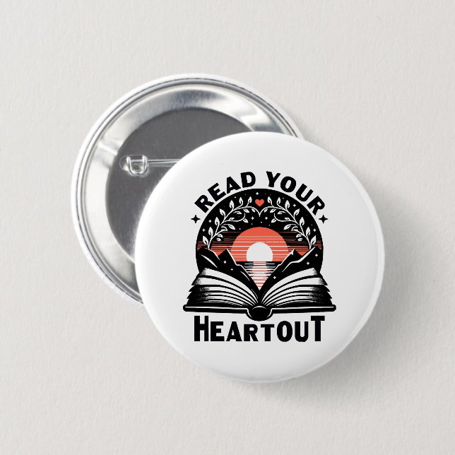 Lesen Sie Lover Lesen Sie Ihren Heft Out Book Nerd Button (Vorne & Hinten)