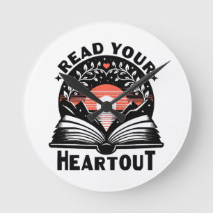 Lesen Sie Lover Lesen Sie Ihren Heft Out Book Nerd Runde Wanduhr