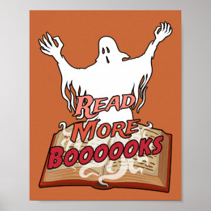 Lesen Sie mehr Booooks Ghost Book Halloween Poster