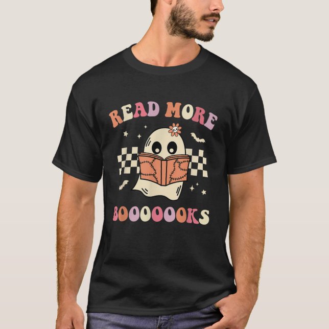 Lesen Sie mehr Bücher Buchmacher Spooky Lehrer Ret T-Shirt (Vorderseite)