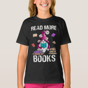 Lesen Sie mehr Bücher Englisch Lehrer Schule Lesen T-Shirt