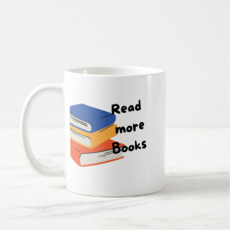 Lesen Sie Mehr Bücher Farbiger Stapel Kaffeebecher Kaffeetasse