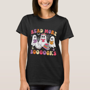 Lesen Sie mehr Bücher Groovy Halloween Lehrer Ghos T-Shirt