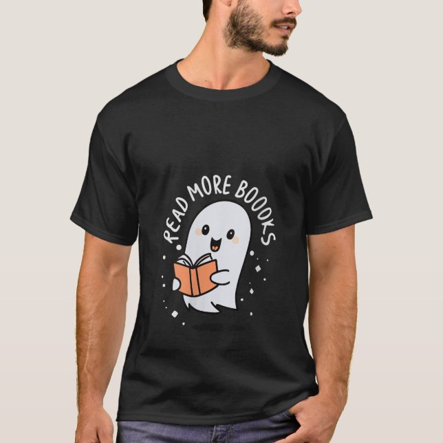 Lesen Sie mehr Bücher Niedlich Ghost Halloween Leh T-Shirt (Vorderseite)