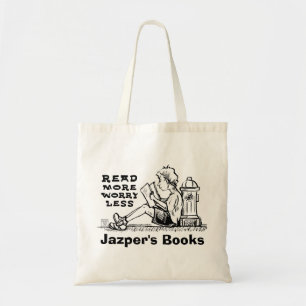 Lesen Sie mehr, weniger Junge lesen Bücherbeutel Tragetasche