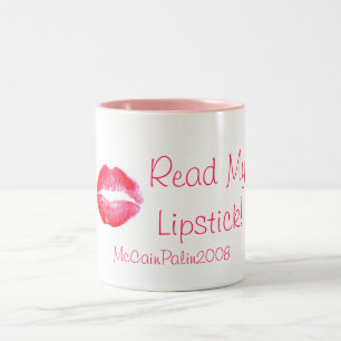 Lesen Sie meinen Lippenstift! Zweifarbige Tasse