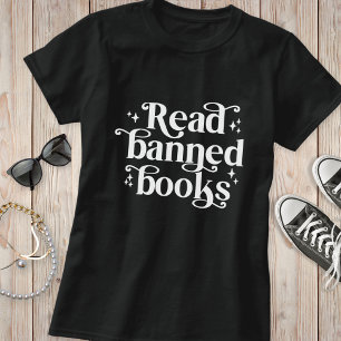 Lesen Sie verbotene Bücher, in denen Sie Typografi T-Shirt