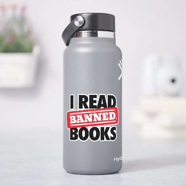 Lesen Sie verbotene Bücher Vinyl Stickers Aufkleber (HydroFlask)
